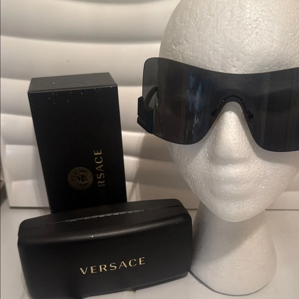 Versace Black Shield Visor Sunglasses